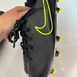 Nike Black Soccer Cleats with Neon Green Accents
